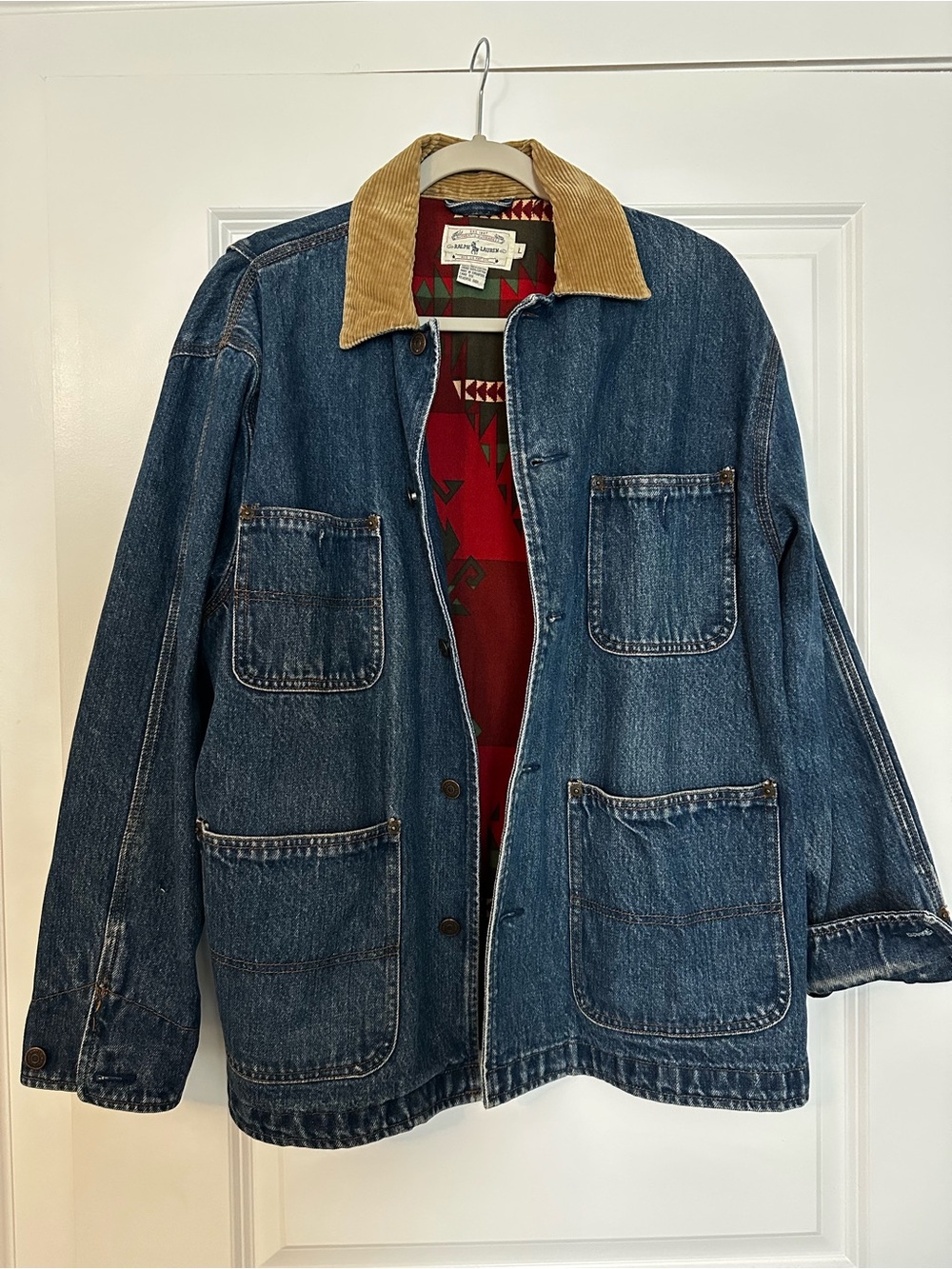 Vintage 90s Ralph Lauren Authentic Dungarees Denim Jacket Navajo Southwestern